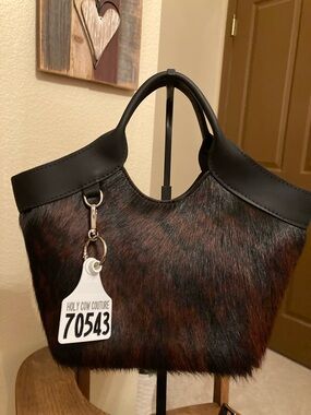 Holy Cow Couture HOH/Leather Prairie Tote Bag Mini w/Dust Bag NWOT